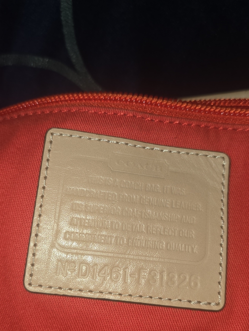 Coach Orange Leather Tote with Pink Strap and Tan Trim - Picture 2 of 5